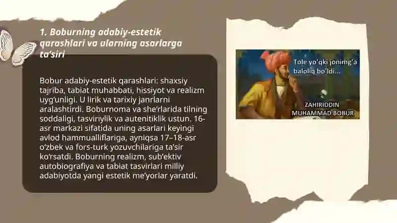 Zahriddin Muhammad Boburning adabiy estetik asarlari 3
