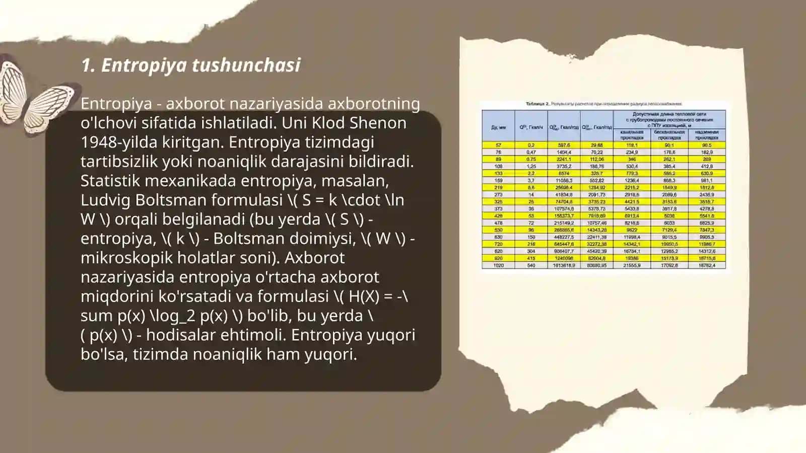 Entropiya nima va u qaytar va qaytmas jarayonlarda qanday o‘zgaradi? 3