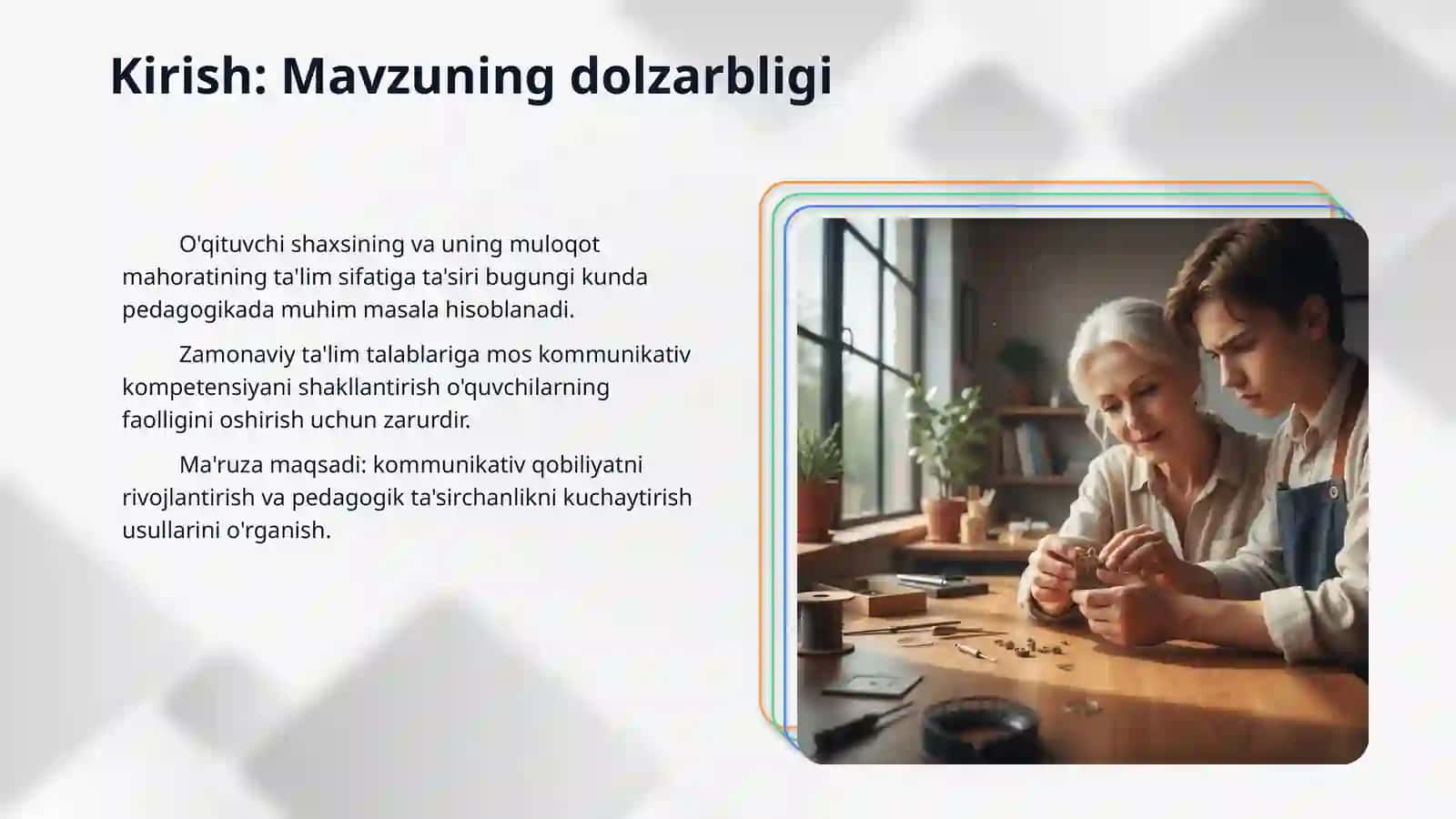 Kommunikativ qobiliyat va pedagogik ta'sir koʻrsatish. 3