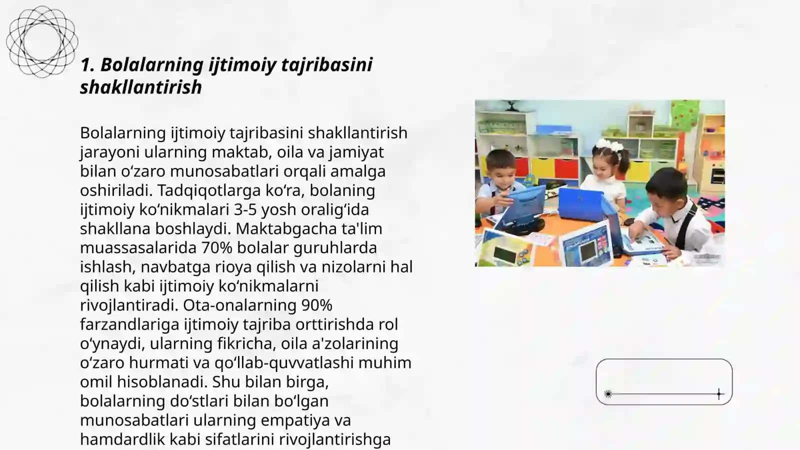 Maktabgacha ta'lim tashkilotlarida tarbiyalanuvchilarning ijtimoiy tajribasini tashkil etish 3