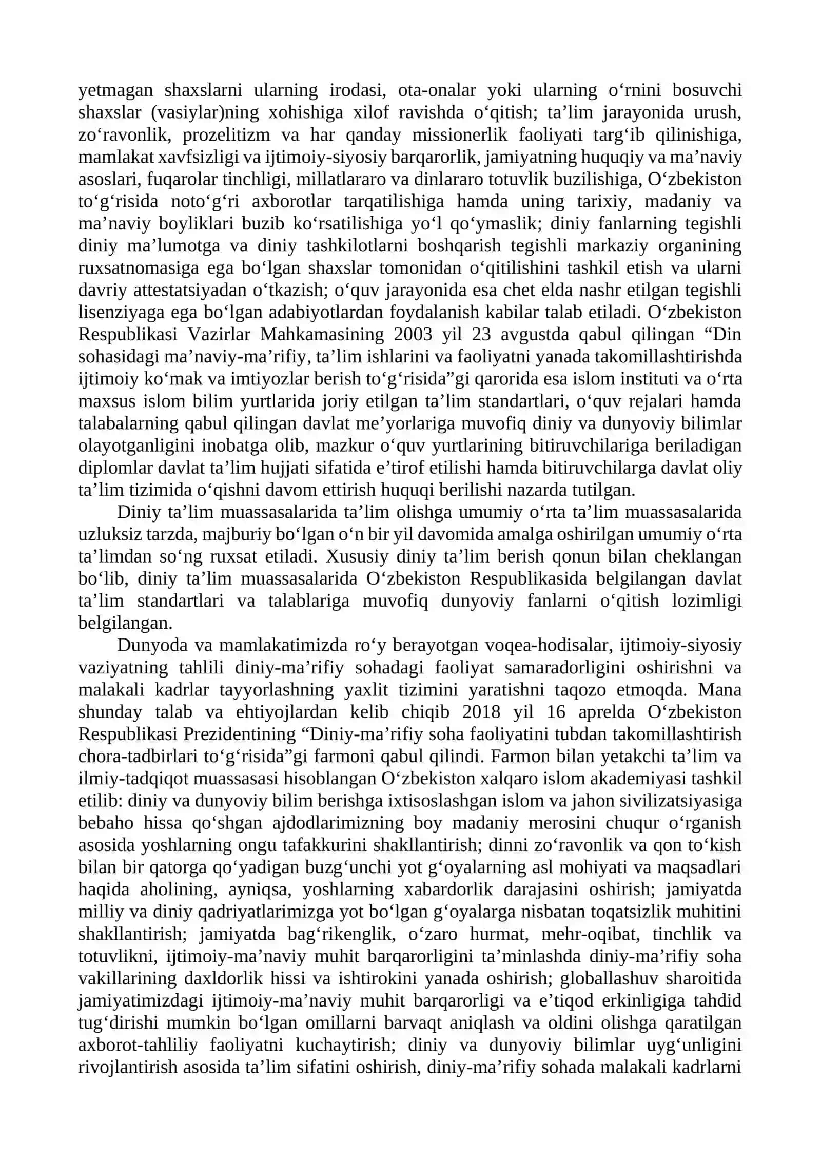 DUNYOVIY VA DINIY BILIMLAR MUTANOSIBLIGINI TA’MINLASHNING AHAMIYATI 3