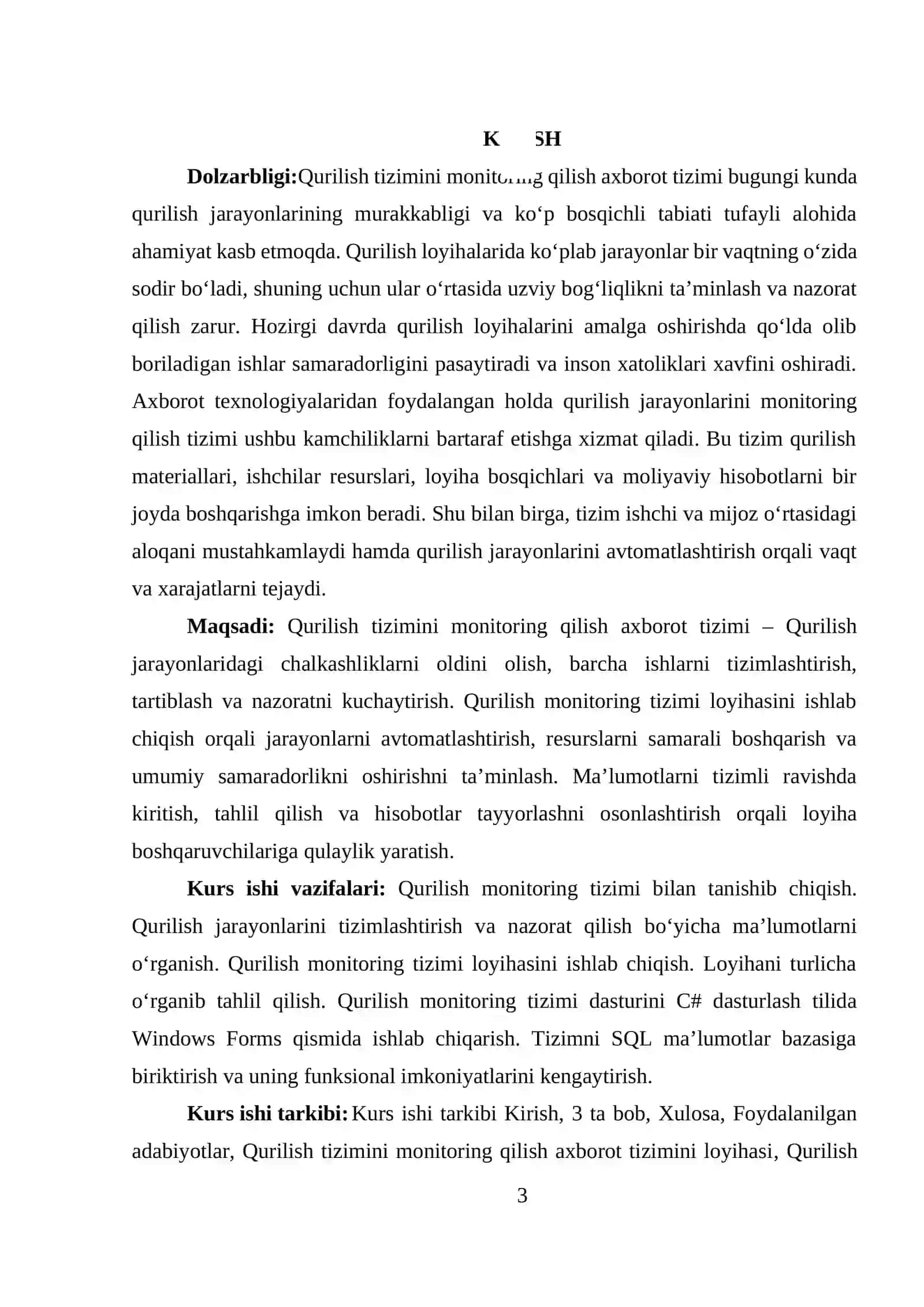 Qurilish tizimini monitoring qilish axborot tizimini yaratish 3