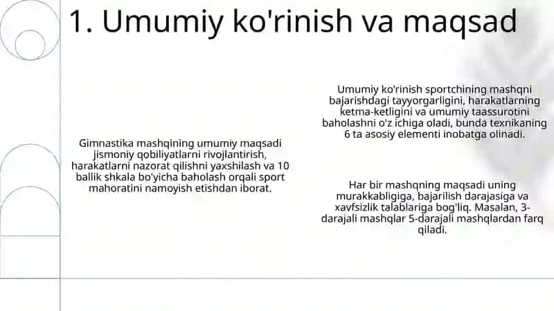 Gimnastika mashqlarini bajarish texnikasini tahlil qilishning umumiy qoidalari 3