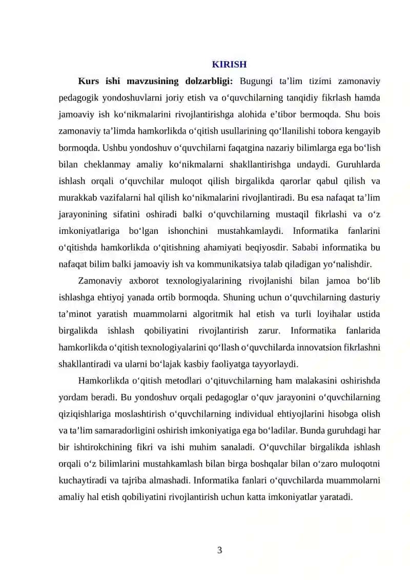 INFORMATIKA  VA AT NI O‘QITISHDA HAMKORLIKDA O‘QITISHNI REJALASHTIRISH 3