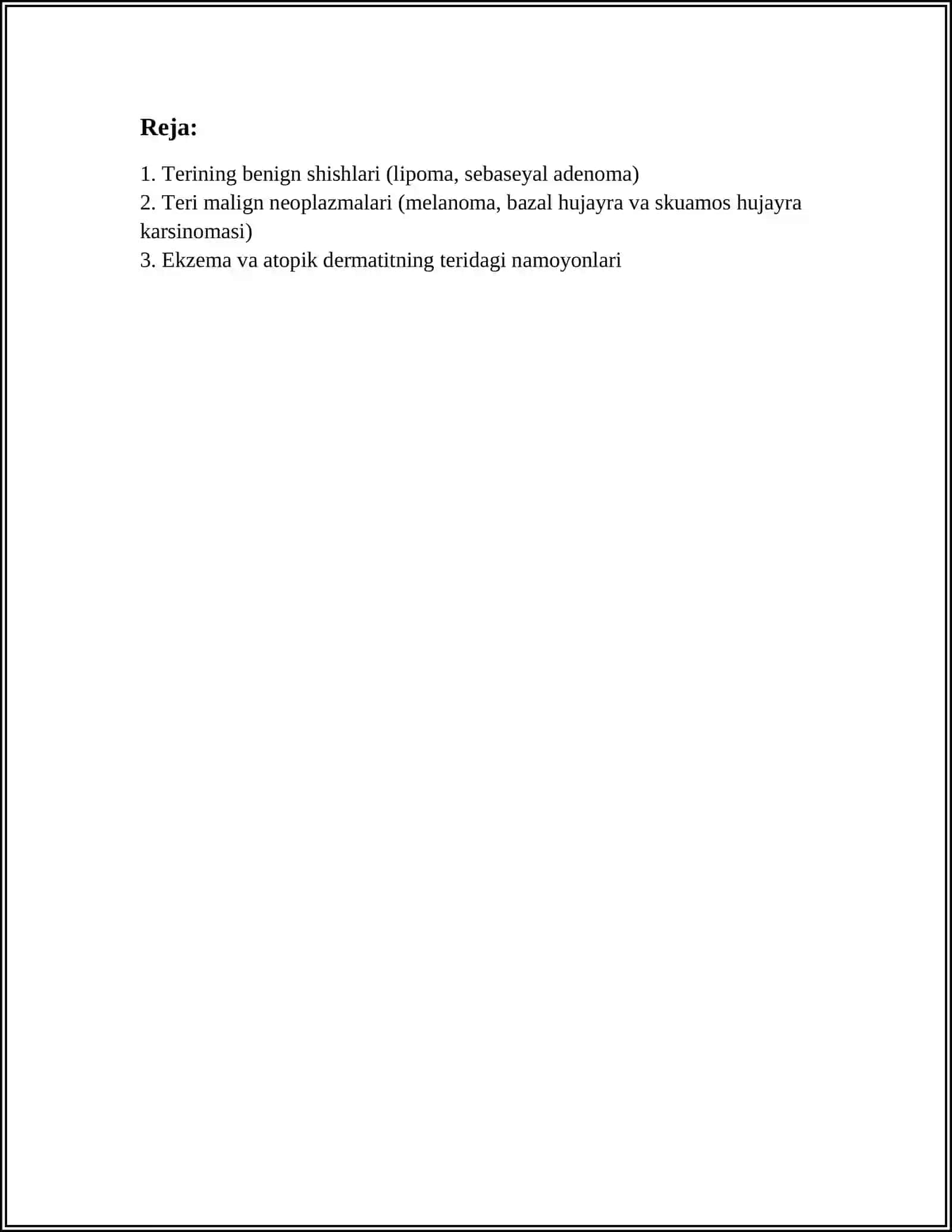 TERINING, KINDIK QOLDIGʻINING NOINFEKSION KASALLIKLARI 3