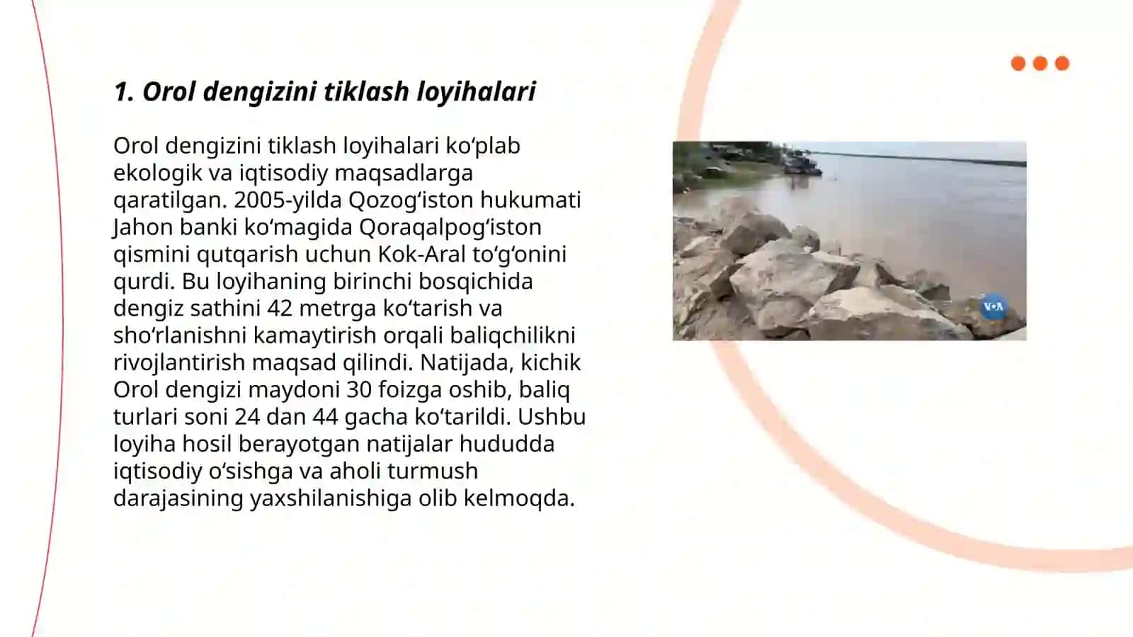 Orol dengiziga kiritilgan investitsiyalar va loyihalar 3