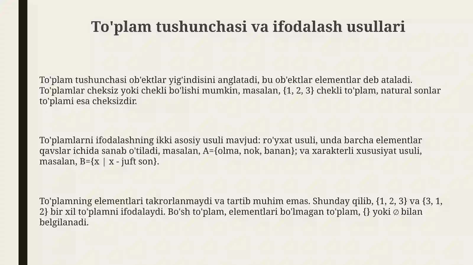 Boshlangʻich sinflarda tóplam va kombinatorika masalalari 3