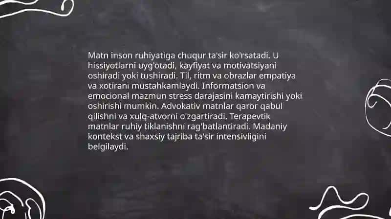Matnning inson ruhiyatiga ta'siri 3