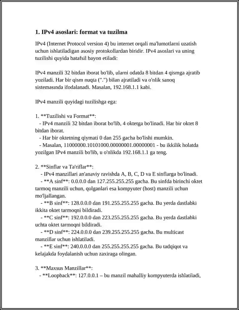 IP MANZILLASH VA SUBNETLASH 3