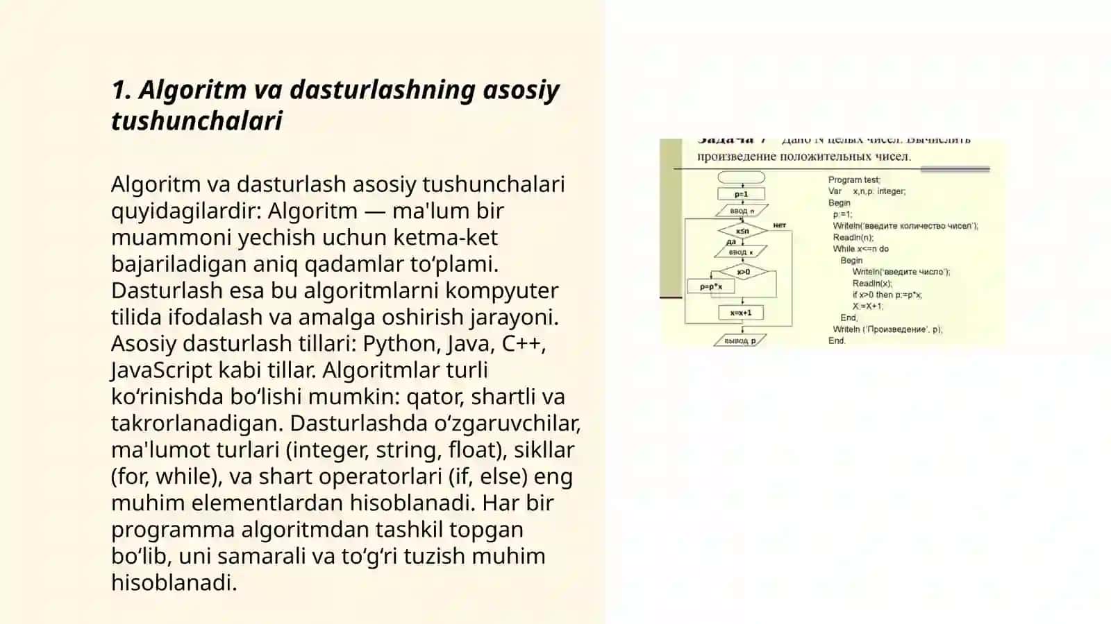 Algoritm va dasturlashning asosiy tushunchalari 3