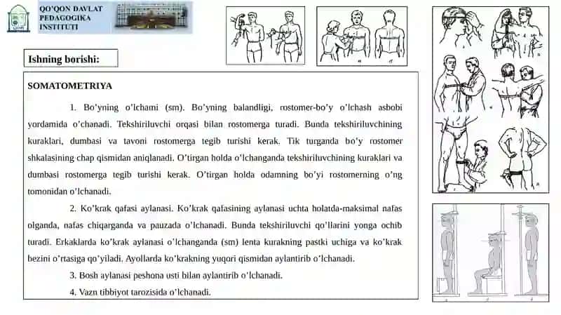 Bolalar va о‘smirlarning jismoniy rivojlanishini baholash.  Morfologik va funksional kо‘rsatkichlarni baholash. 3