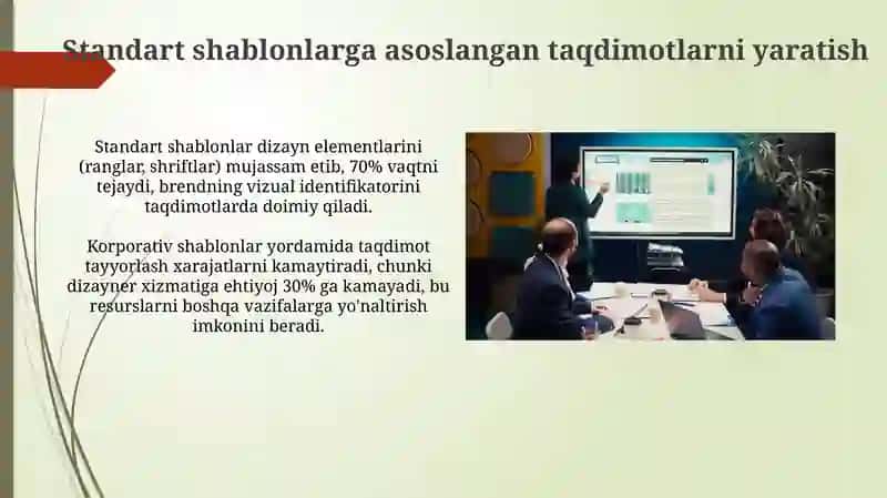 Standart shablonlar asosida taqdimotlar 3