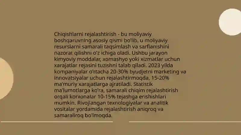 Chiqishlarni uyushtirish va tayyorlash usullari 3