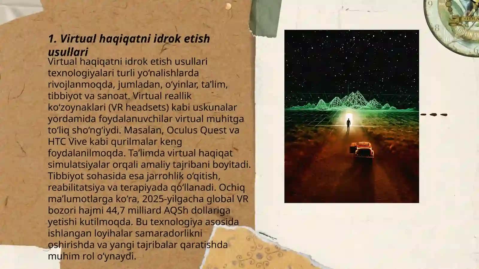 Virtual haqiqatni idrok etish usullari 3