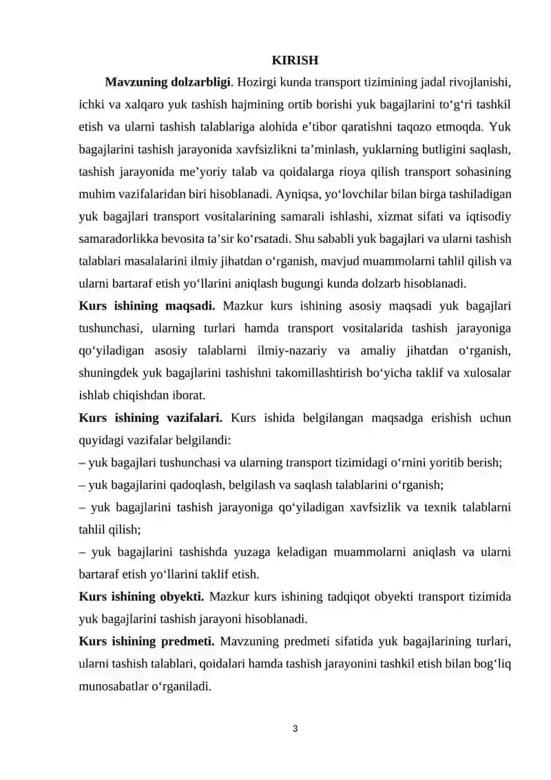Yuk bagajlar va ularni tashish talablari 3