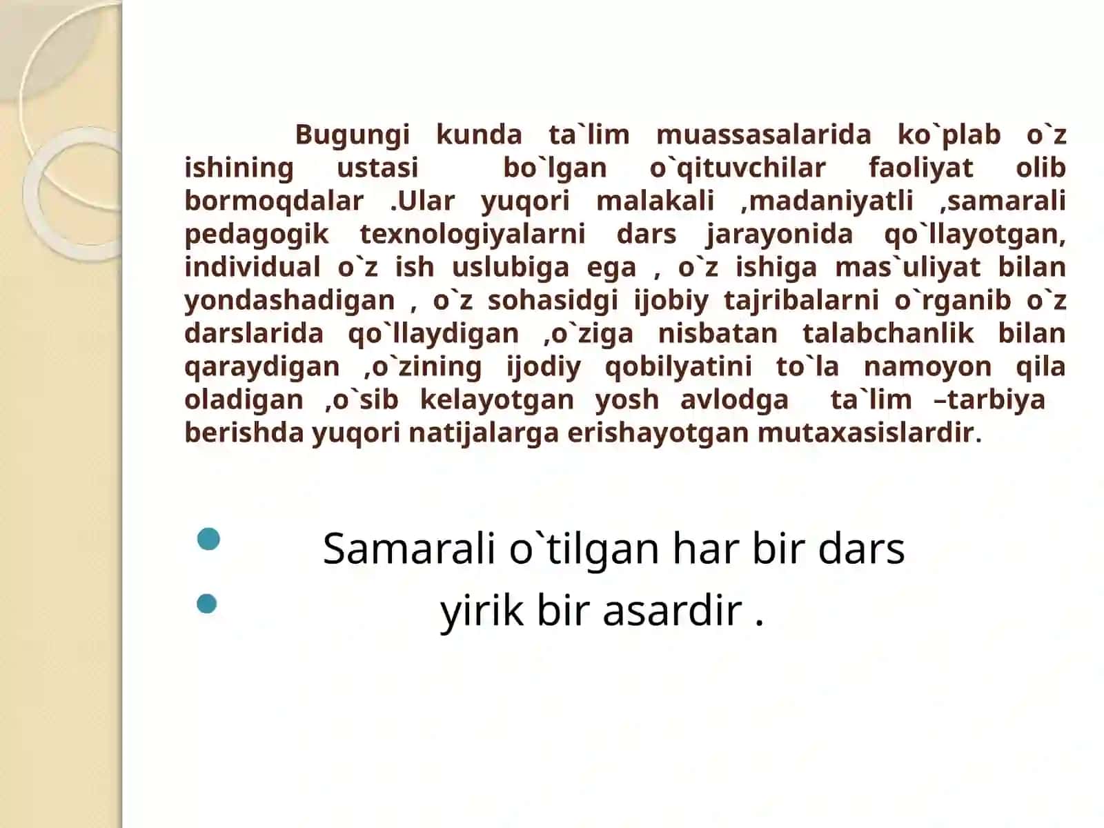 8-9 sinf Texnologiya fanidan Inson hayotida kasbning o'rni mavzuda ochiq dars ishlanma 3