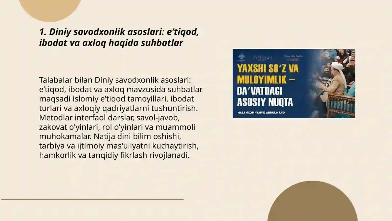 Diniy savodxonlik boʻyicha suhbatlar va oʻyinlar 3