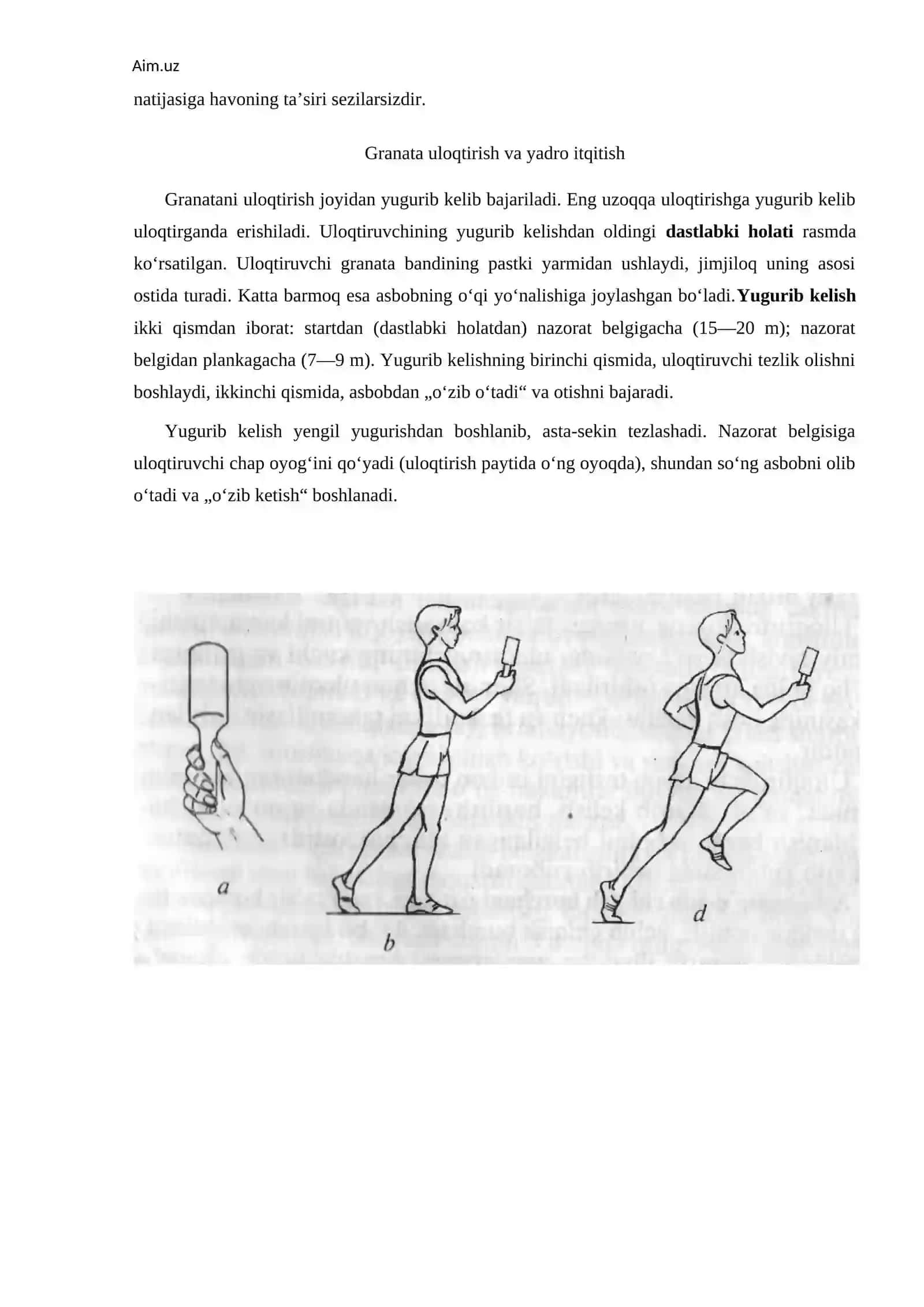 Yengil atletika asboblarini uloqtirish texnikasi 3
