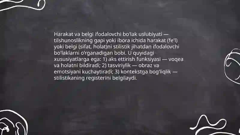 Harakat va belgi ifodalovchi bo'lak uslubiyati 3