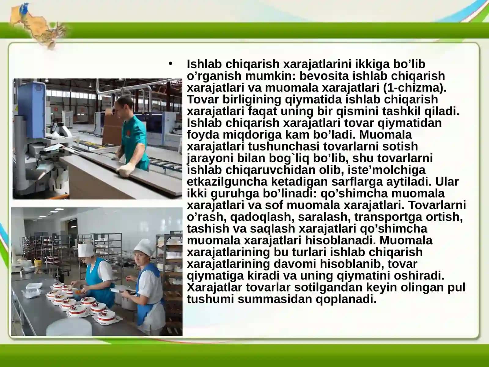 Ishlab chiqarish xarajatlari tushunchasi va uning tarkibi, turlari 3