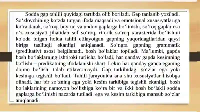 Sodda gap tahlili 3