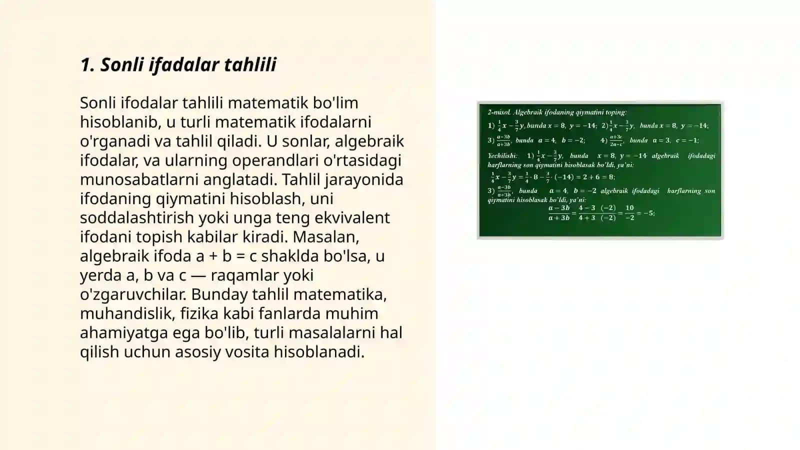 Sonli va harfli ifodalar. Tenglamalar 3