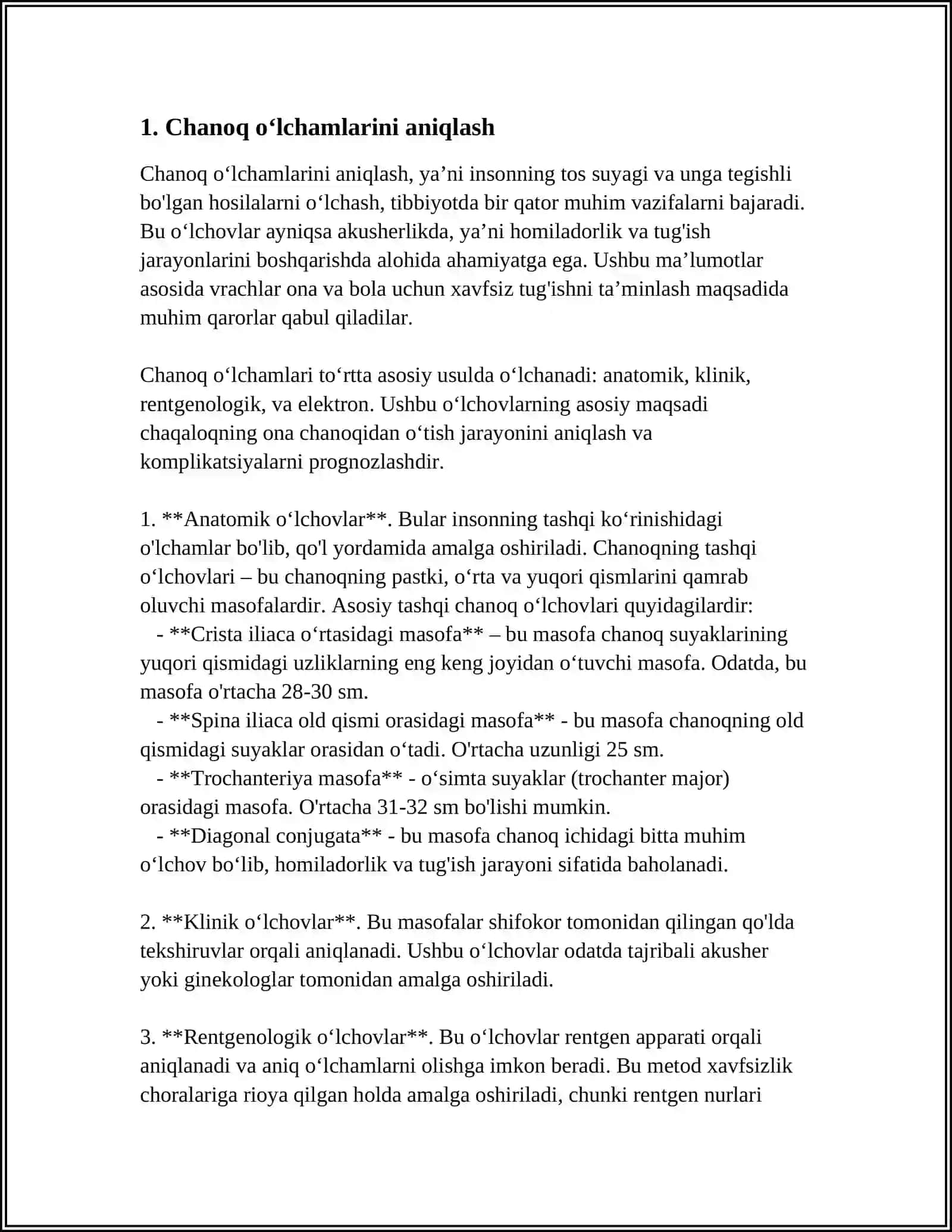 CHANOQ OʻLCHAMLARINING RASMINI CHIZISH 3