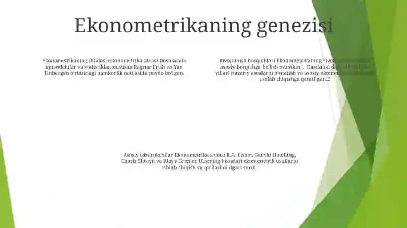 Ekonometrika Fanining Kelib Chiqish Tarixi Va Rivojlanish Bosqichlari 3