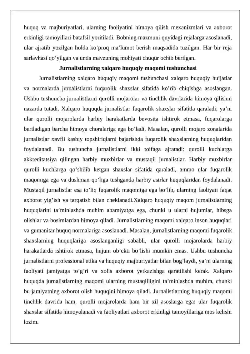 Jurnalistlarning xalqaro huquqiy maqomi 3