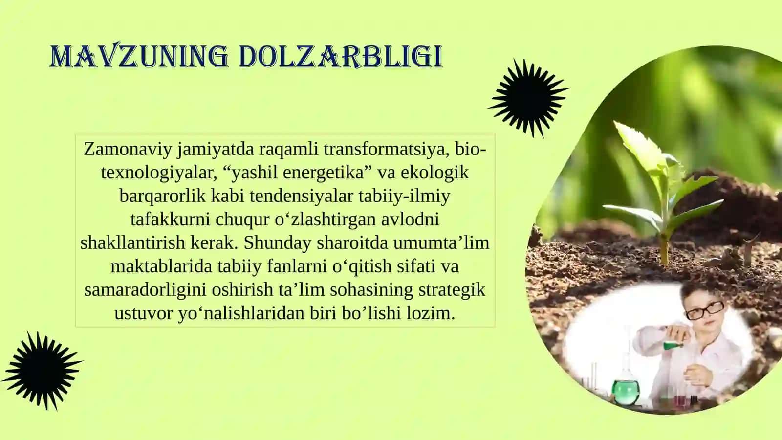 Maktabda tabiiy fanlarni  oʻqitish samaradorligini  oshirish 3