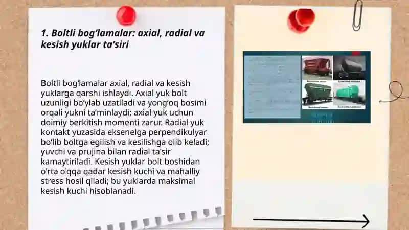 Bogʻlamalar turi va ularning tashqi yuk tasiri 3