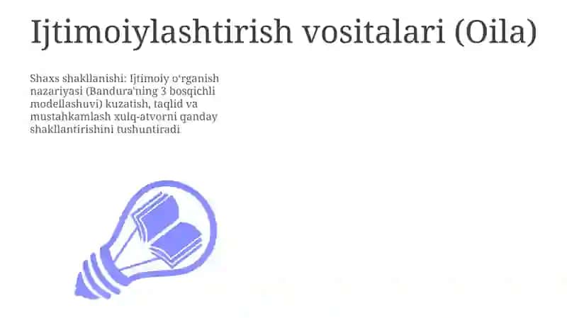 Shaxsni shakllanishi Individuallik Ijtimoiylashuvga ta’sir etuvchi faktorlar 3
