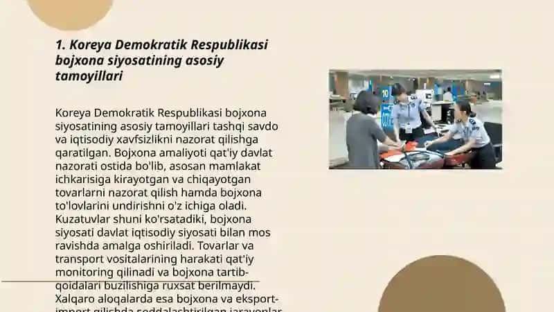 Korea demokratik respublikasi bojxona siyosati 3