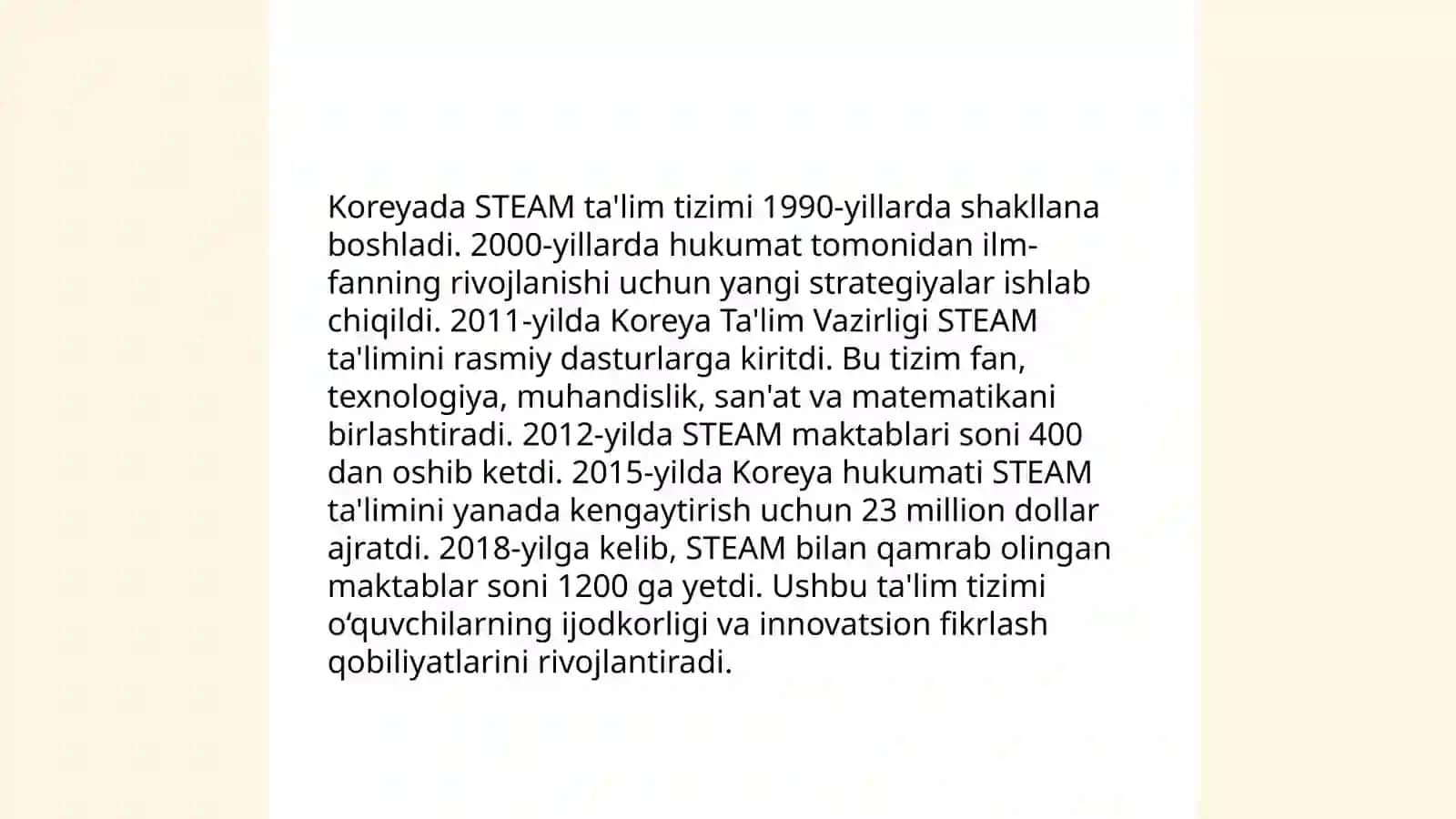 Koreada STEAM ta'lim tizimi mavzusida 3