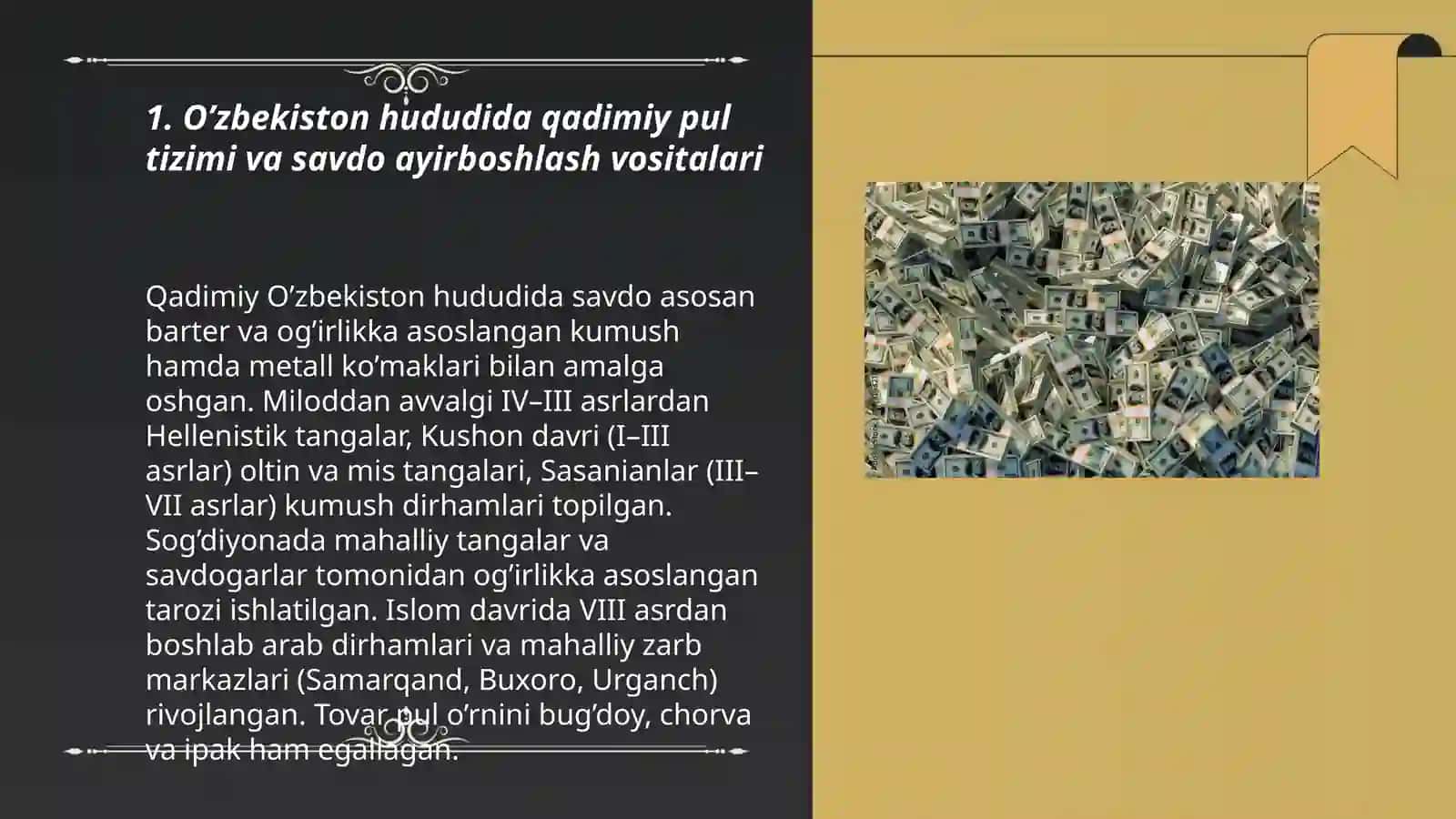 O’zbekiston Respublikasida pul tizimi va uning Rivojlanish Tarixi 3