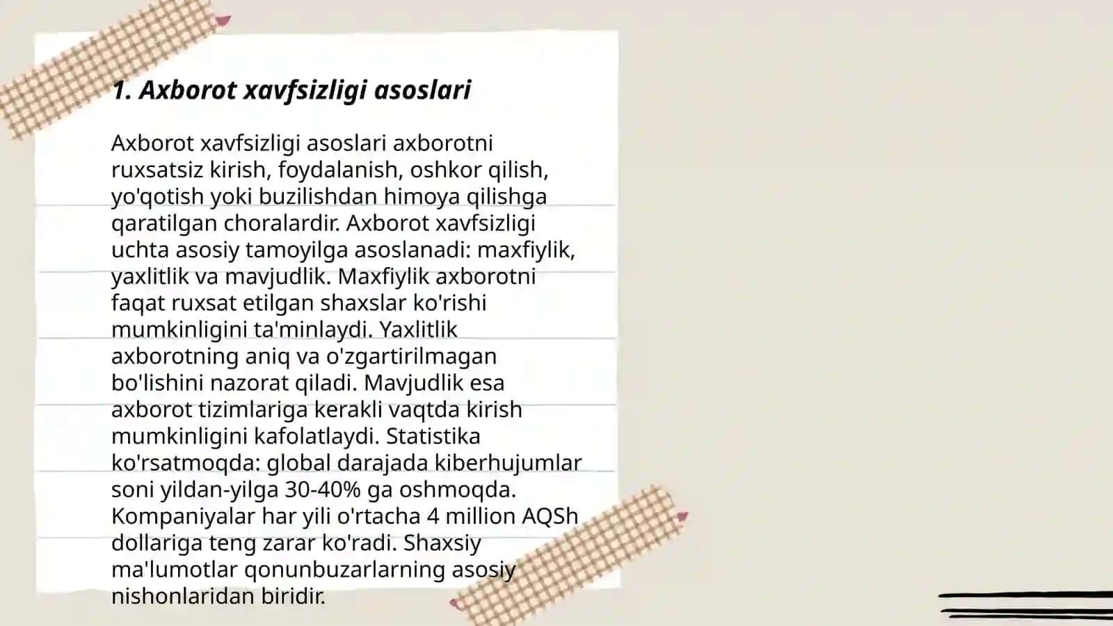 Axborot xavfsizligi asoslari 3