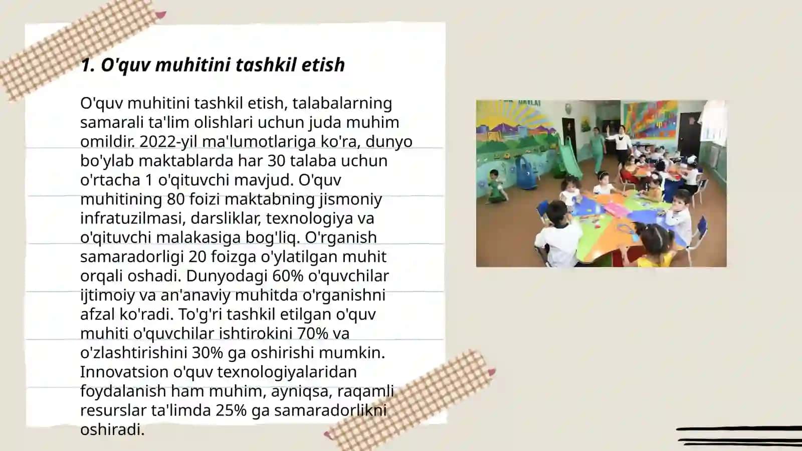 O'quv muhitini tashkil etish 3
