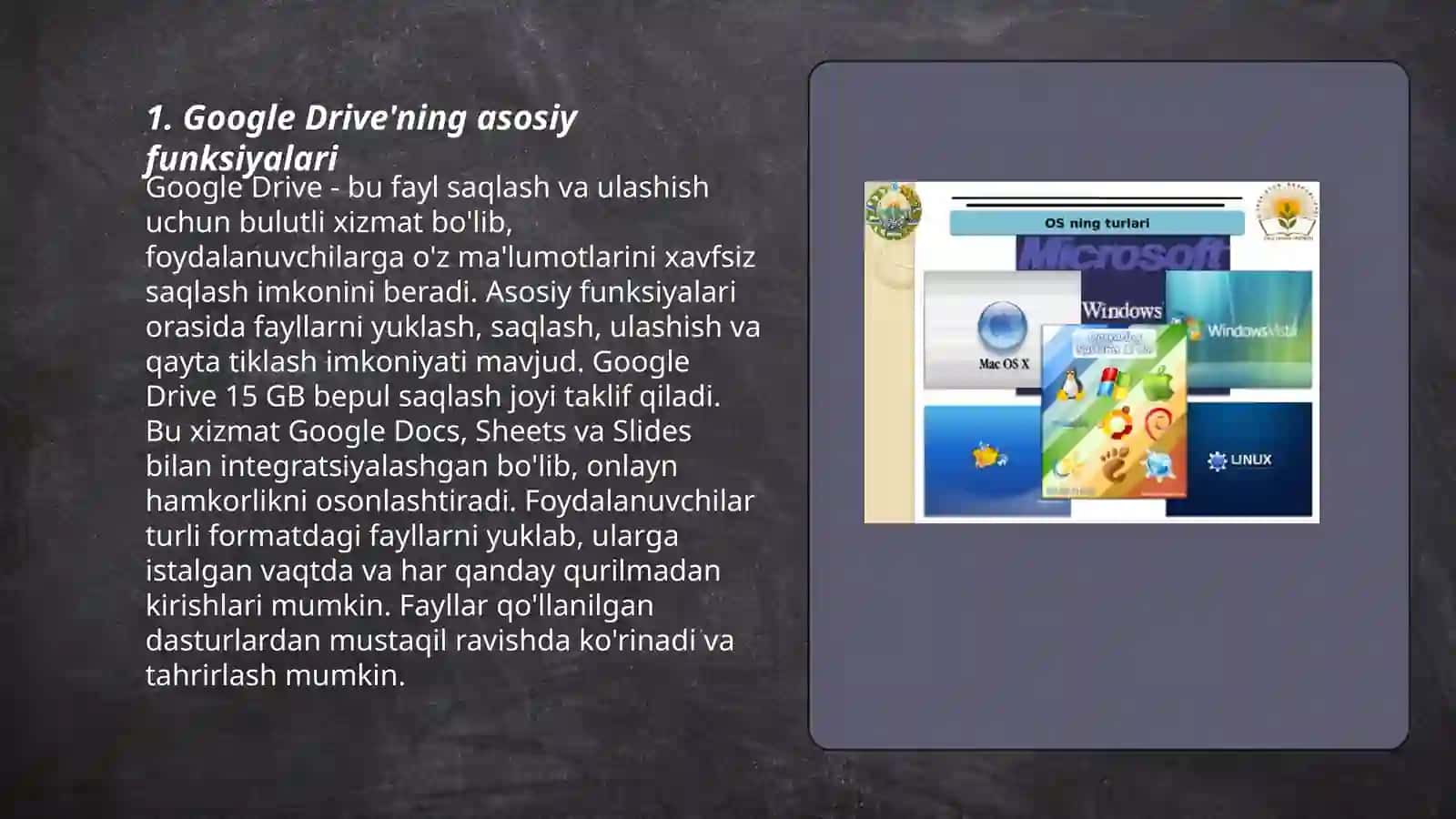 Google Drive xizmatlari 3