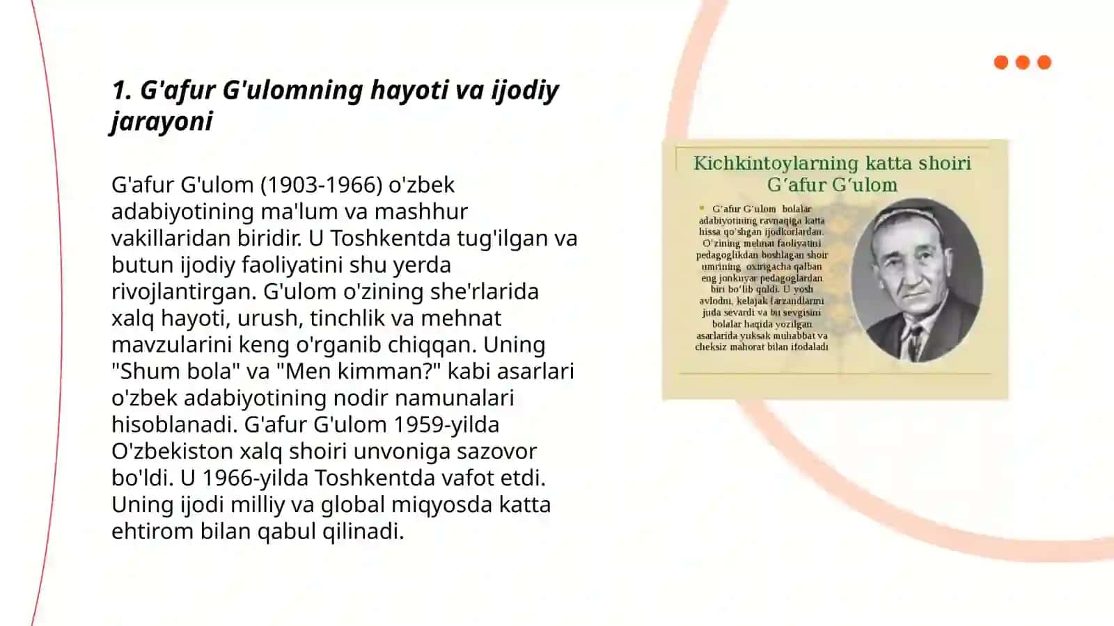 G'afur G'ulom va Quddus Muhammadiyning hayoti va ijodiy faoliyati 3