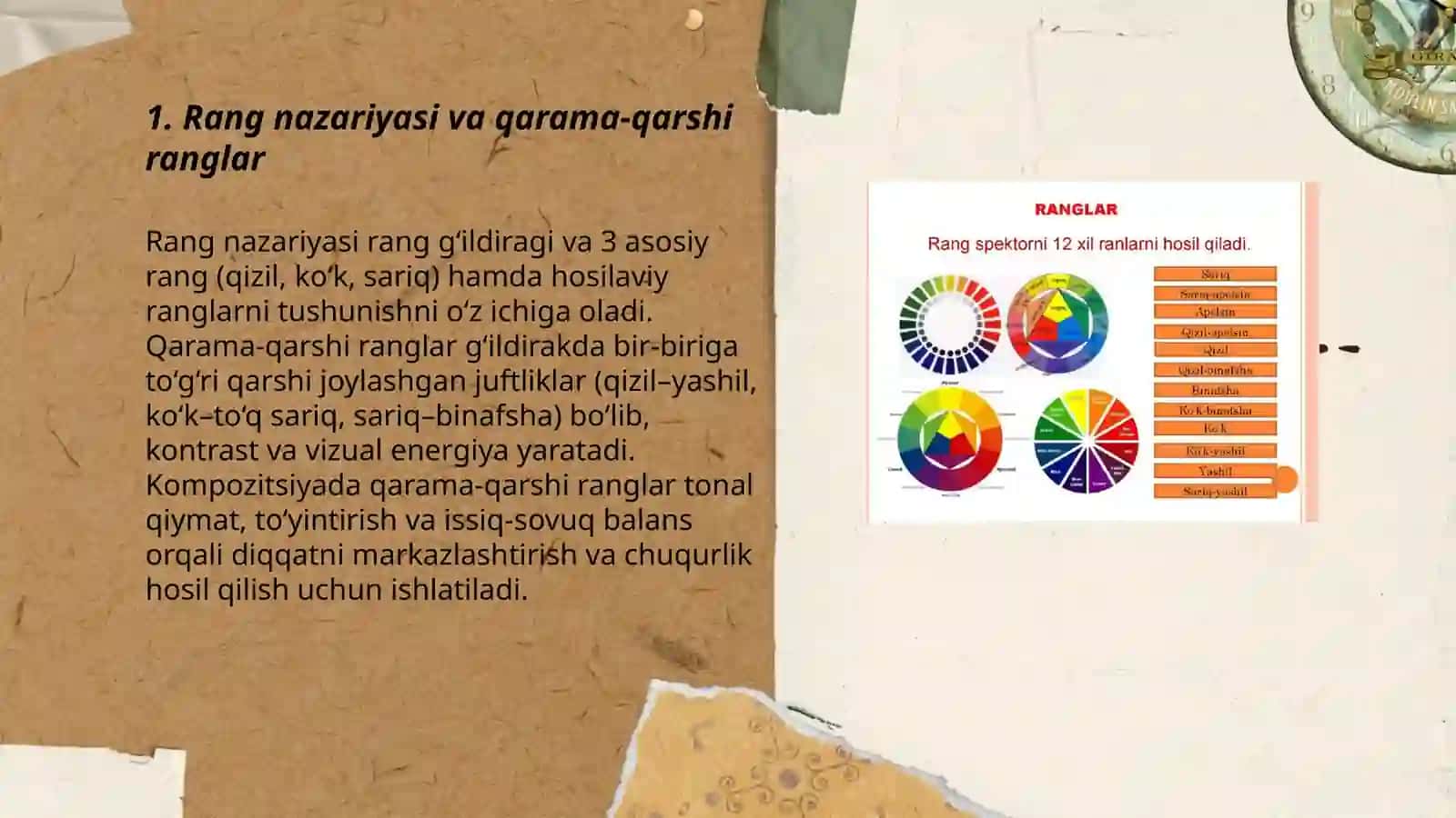 Kontrast ranglardan iborat kompozitsiyani yaratish 3
