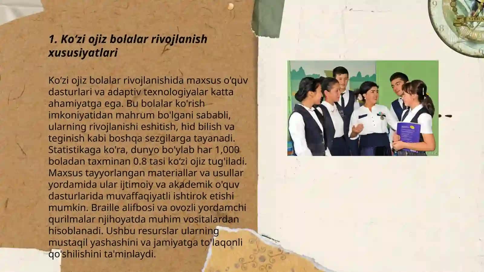 Koʻzi ojiz boʻlgan bolalarni pedagogik psixologik oʻrganish 3