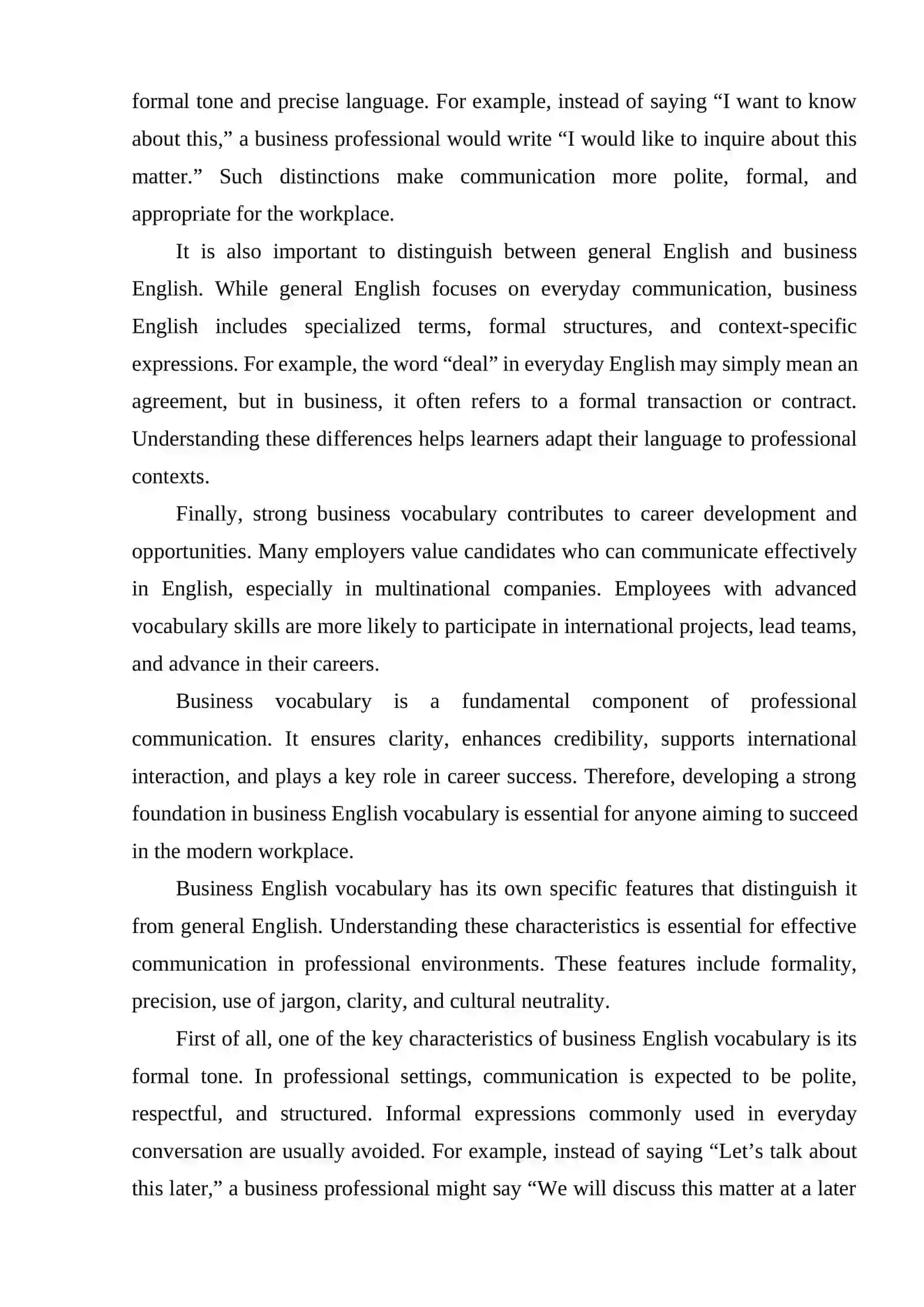 VOCABULARY BUILDING IN ENGLISH FOR BUSINESS 3