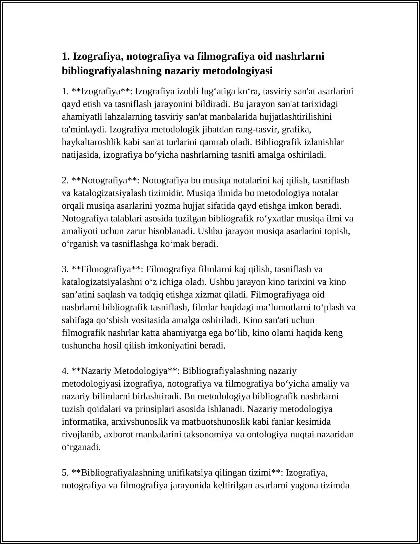 Izografiya, notografiya va filmografiya oid nashrlarni bibliografiyalash 3