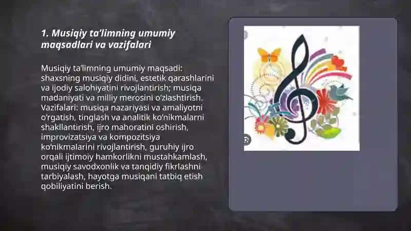 Musiqiy ta’limning maqsad, vazifalari va mazmuni 3