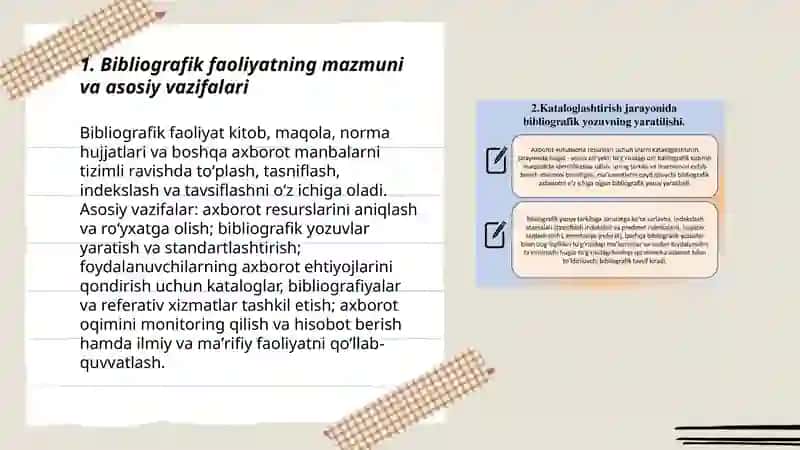 Bibliografik faoliyatni hisobga olish va hisobot 3