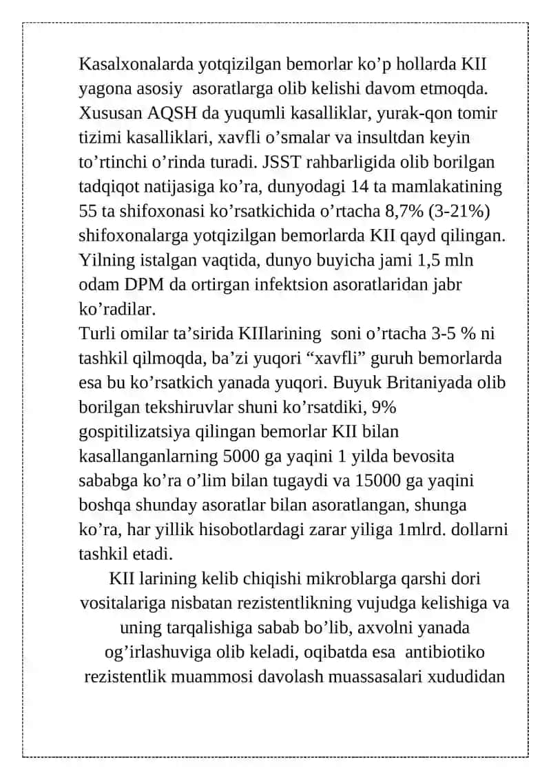 Kasalxona ichi infeksiyalar epidemiologik tekshirishi 3