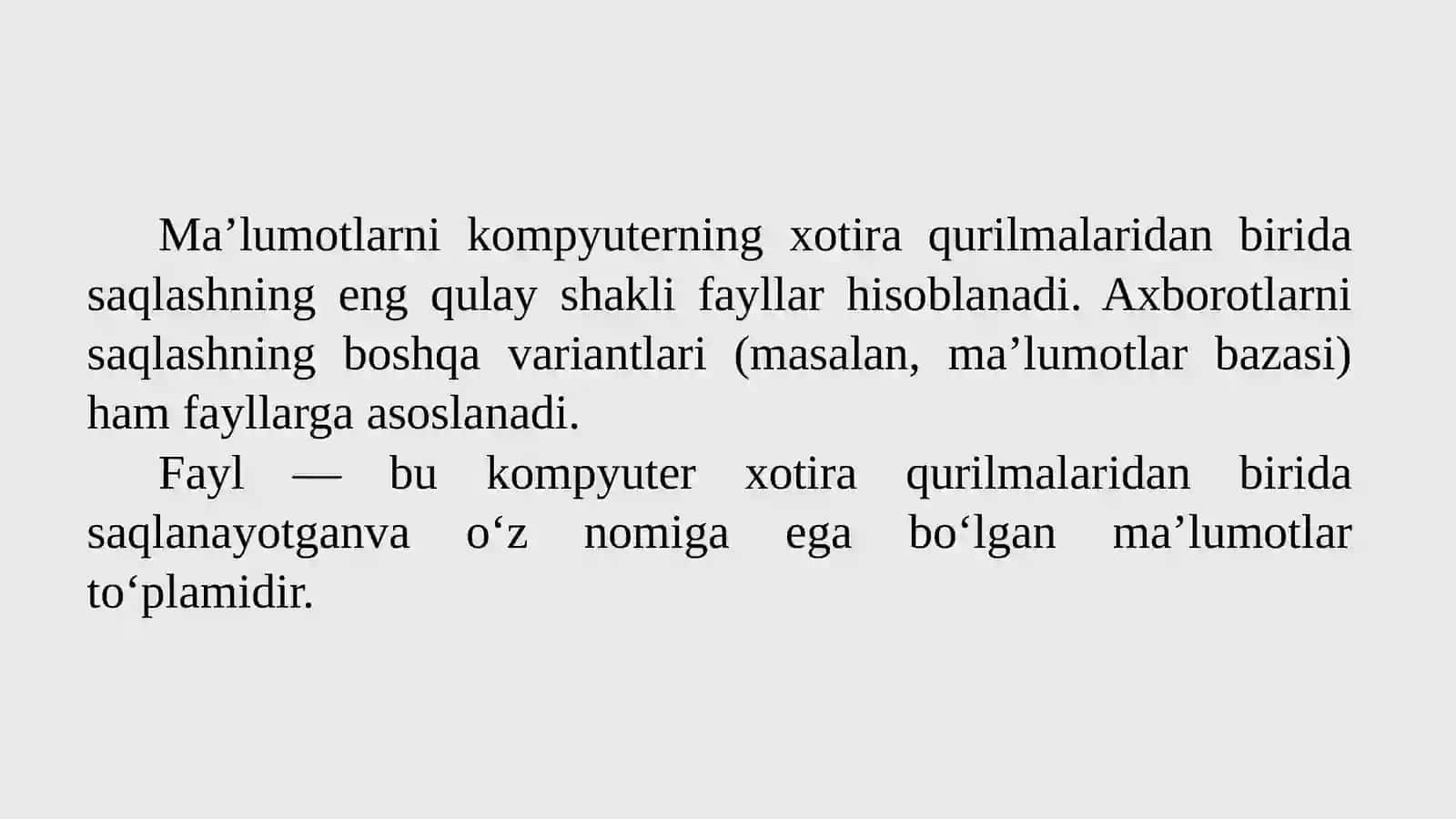 Fayllar va fayllar bilan ishlash 3
