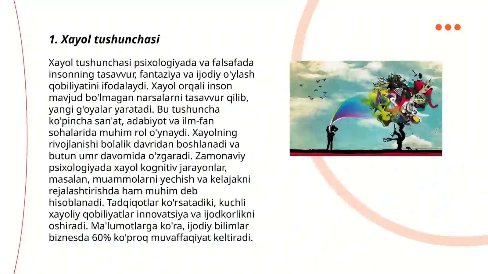 Xayol haqida tushuncha. Xayol jarayonlari va xayol turlari 3