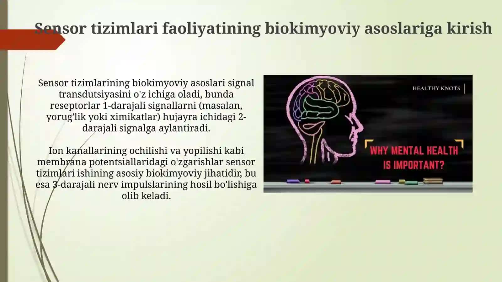 Sensor tizim tam bilishning biokimyoviy asosi ruhiy asab tizimi kasalligi kelib chiqish mexanizmi 3