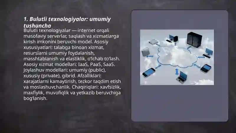 Bulutli texnologiyalar va ularning turlari 3